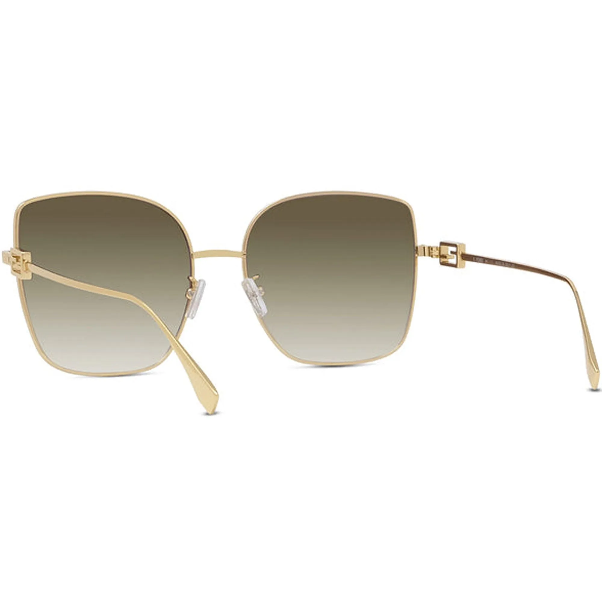 Fendi Women's Sunglasses - Gradient Lens Full Rim Gold Square Frame | FE40013U 30F