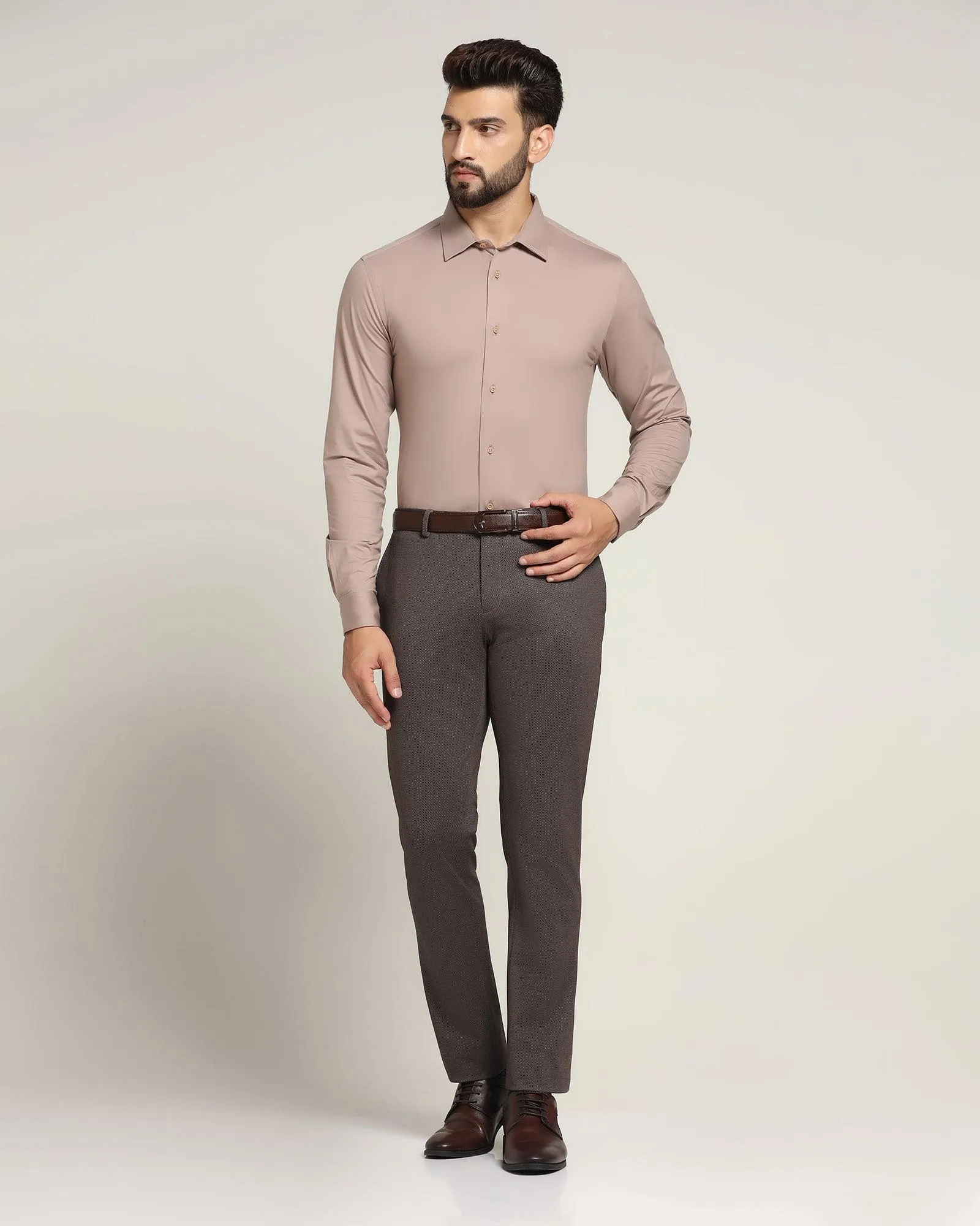 Formal Tan Solid Shirt - Sofok