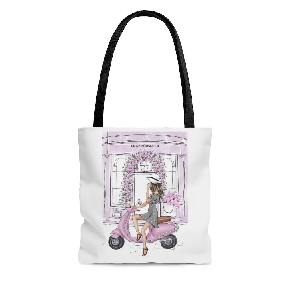 Girly spring tote bag for her