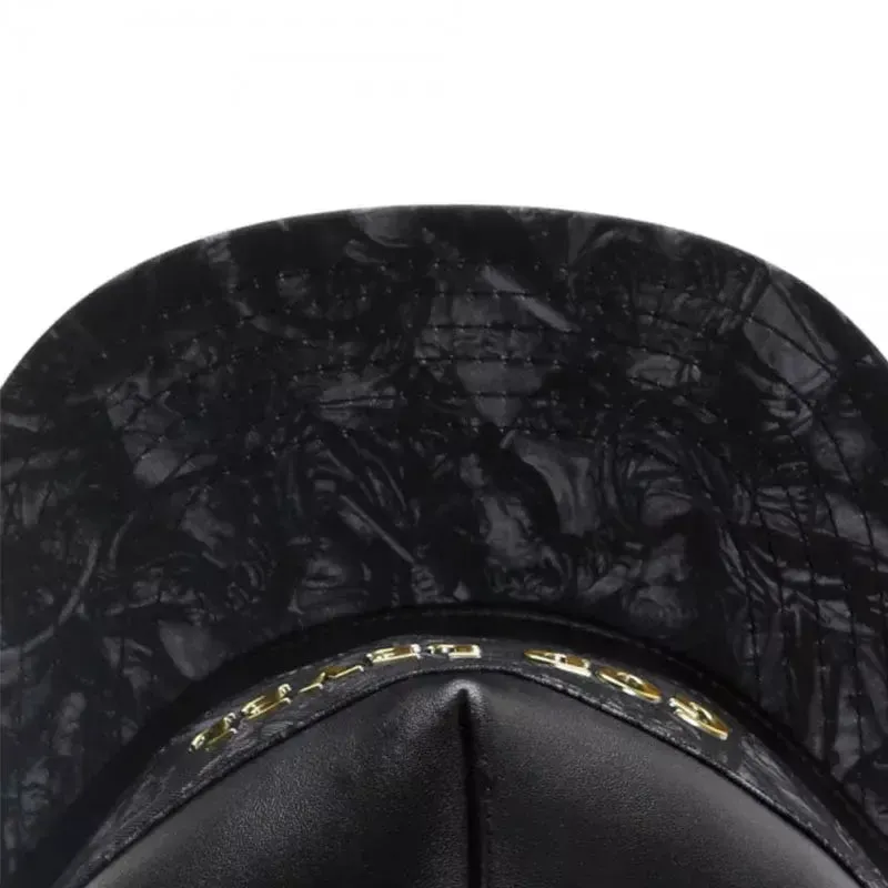 God Level Black Leather Snapback Cap