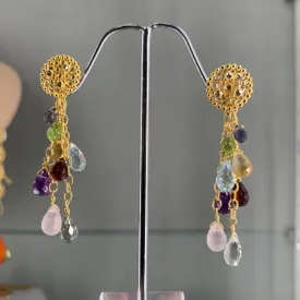 Gold and Quartz Earrings