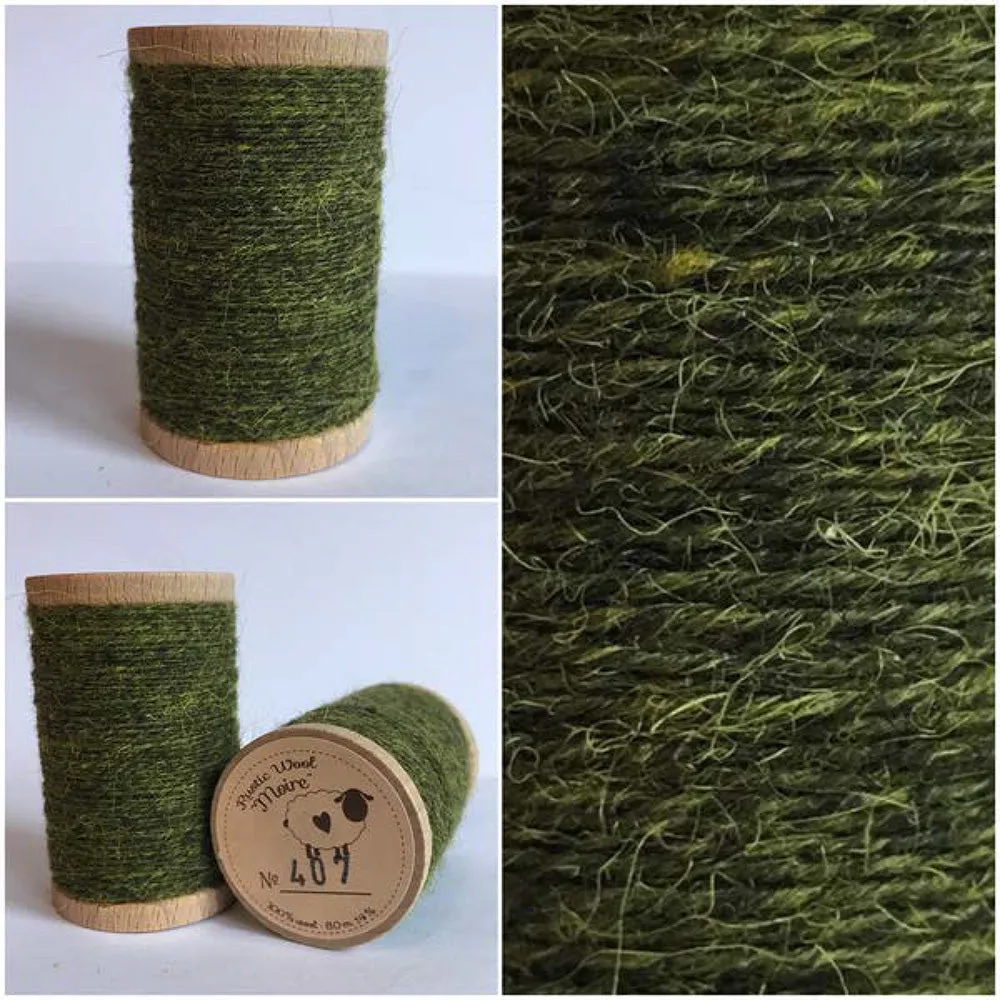 GREEN TEA Hand Dyed Fat EIGHTH Wool Fabric for Primitive Wool Applique and Rug Hooking