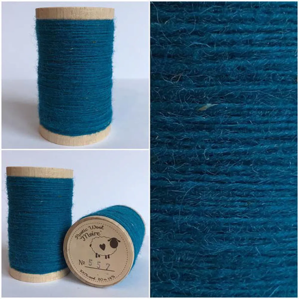 ISLAND BLUE Hand Dyed YARD Wool Fabric for Wool Applique and Rug Hooking