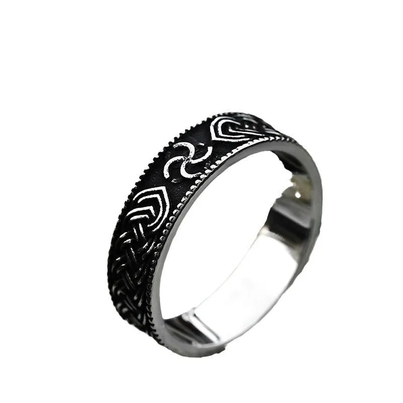 Korean-Inspired Simple Stainless Steel Rings for Men and Women - Retro Celtic Knot Titanium Steel Design