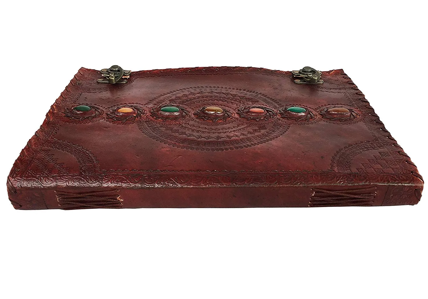 Leather Journal Seven Chakra Medieval  Stone Embossed