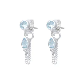 Leona Sterling Silver Blue Topaz Studs