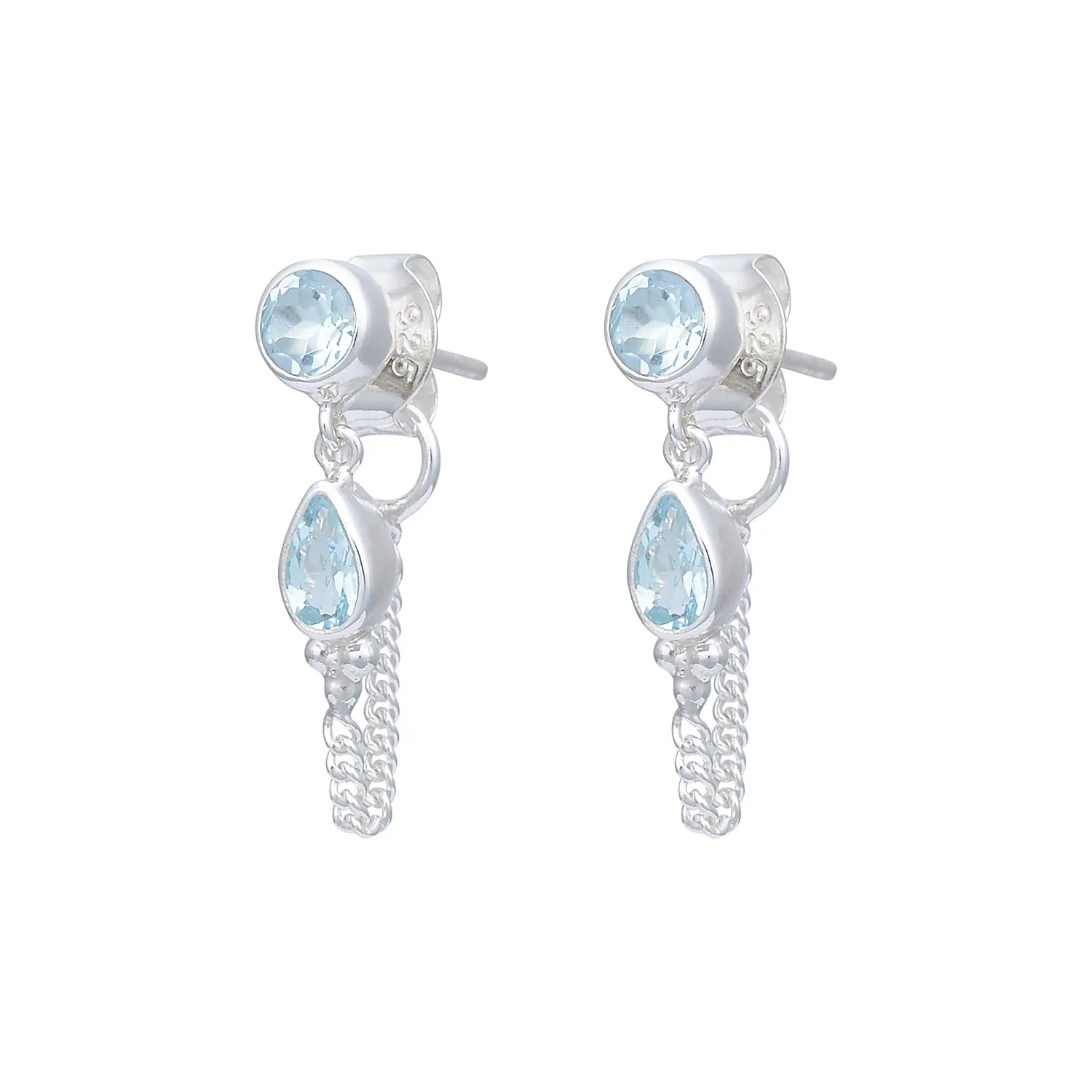 Leona Sterling Silver Blue Topaz Studs