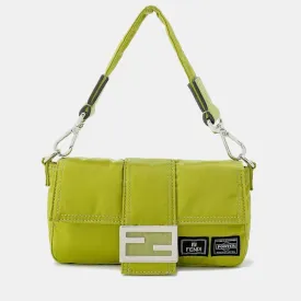 Light Green Nylon Leather Bucket Mini Crossbody Bag