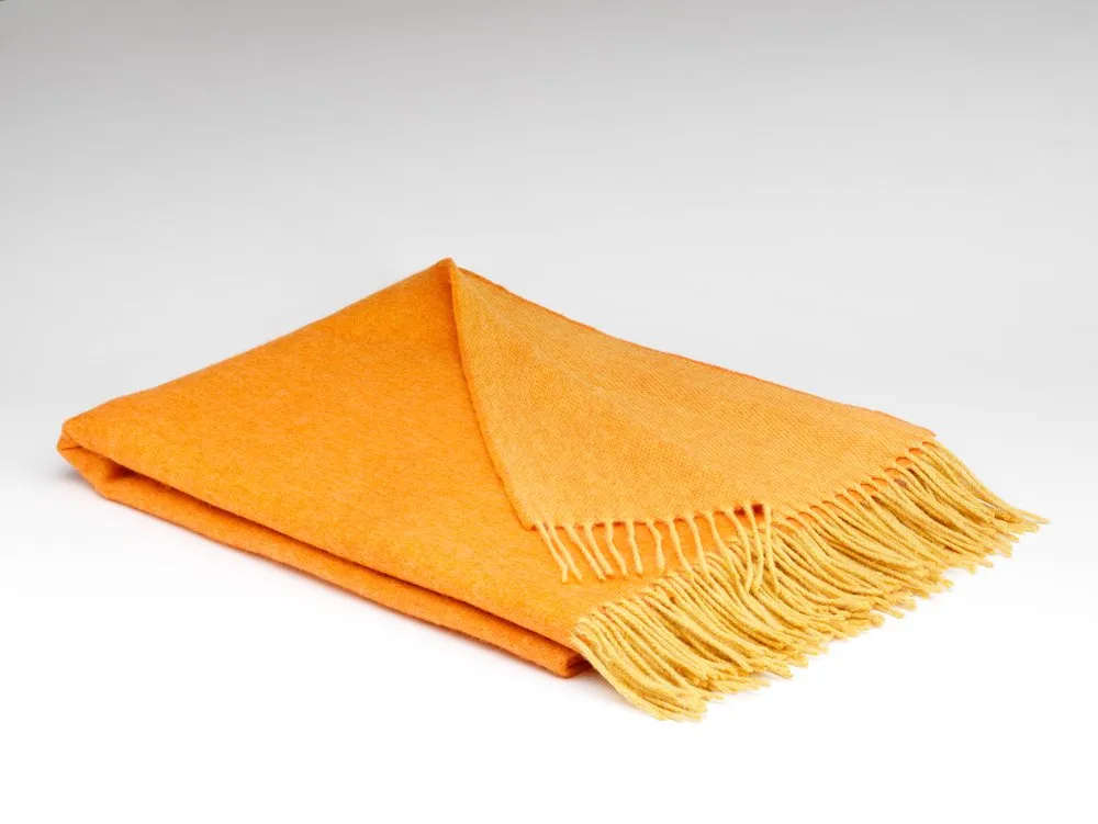 McNutt Of Donegal Orange and Mustard Reversible Throw