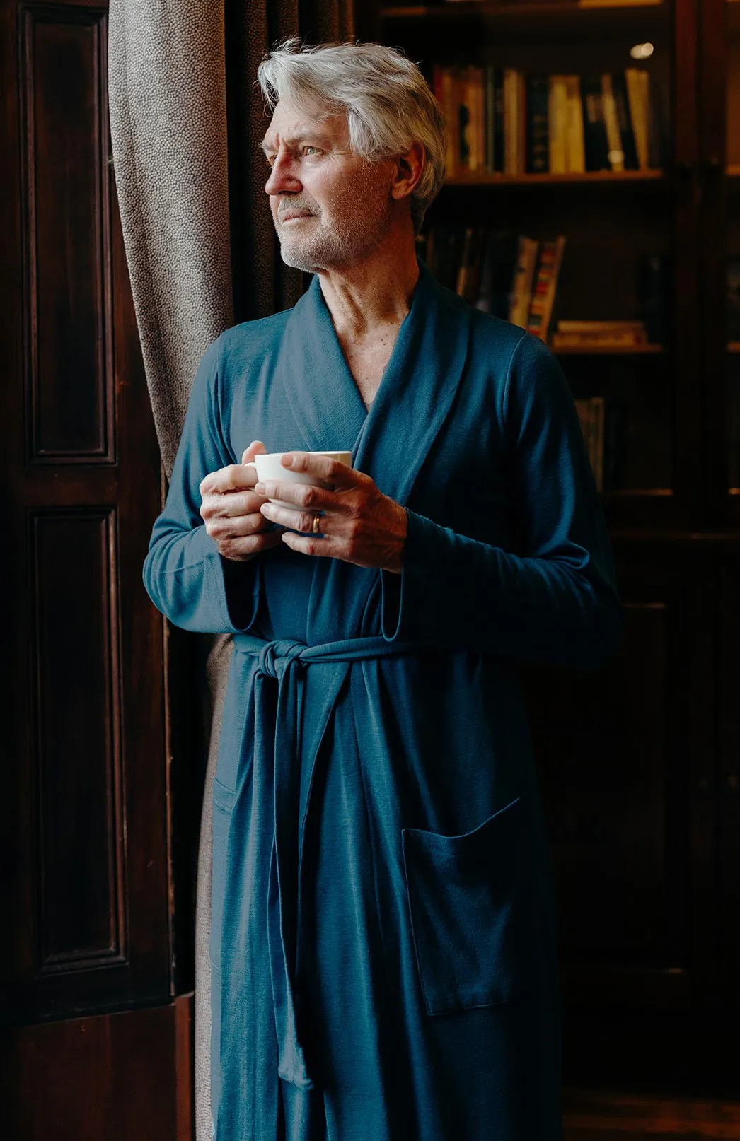 Men's Merino Wool RIB Dressing Gown