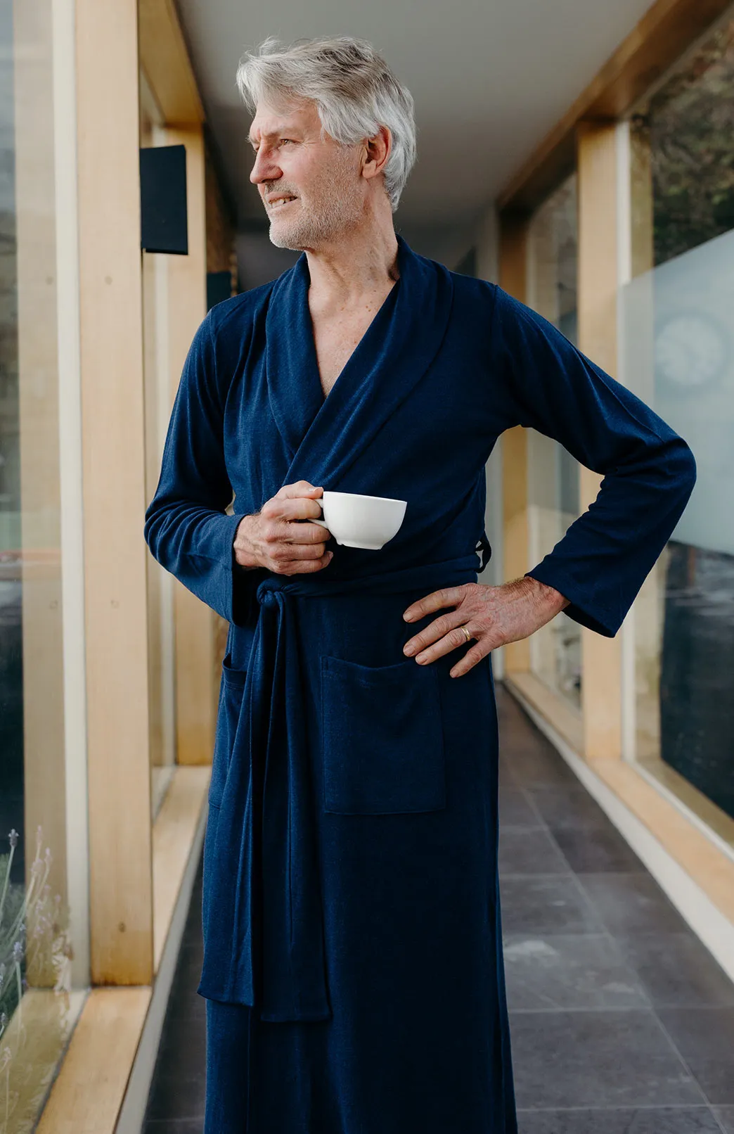 Men's Merino Wool RIB Dressing Gown