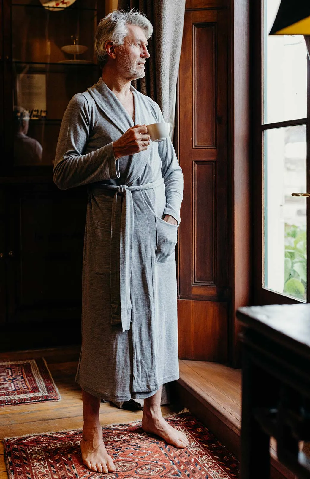 Men's Merino Wool RIB Dressing Gown