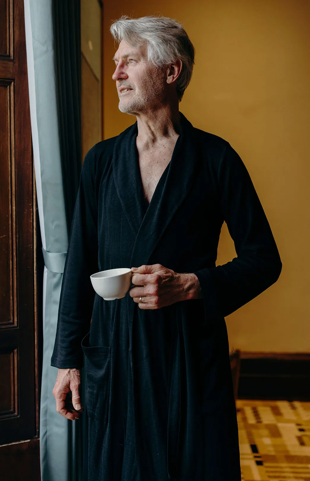 Men's Merino Wool RIB Dressing Gown