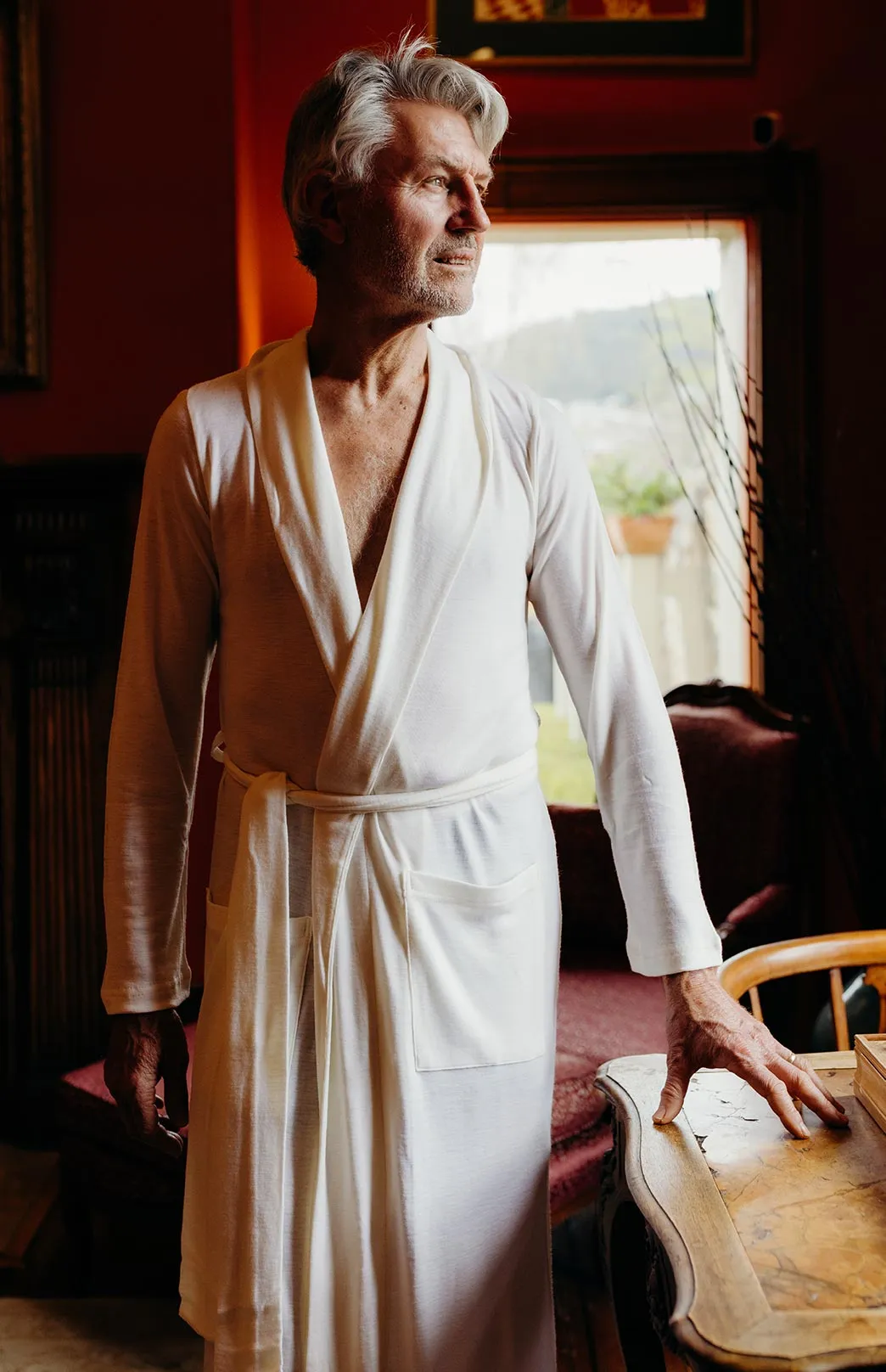 Men's Merino Wool RIB Dressing Gown