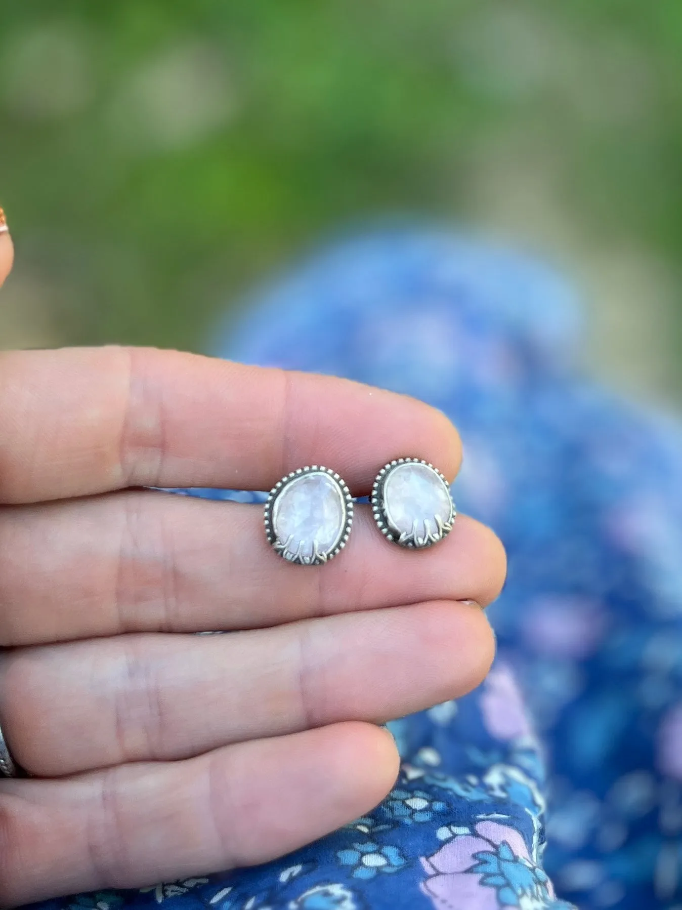 Morganite Statement Studs