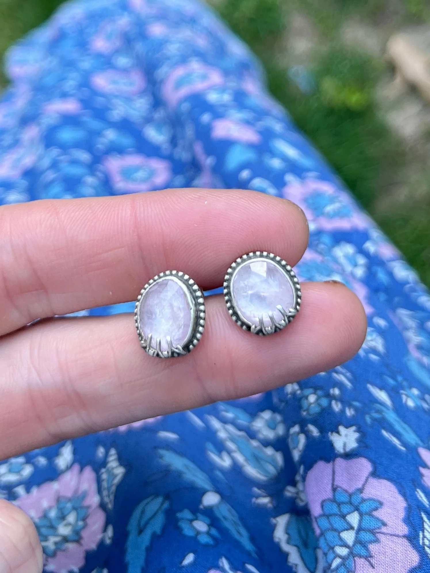 Morganite Statement Studs