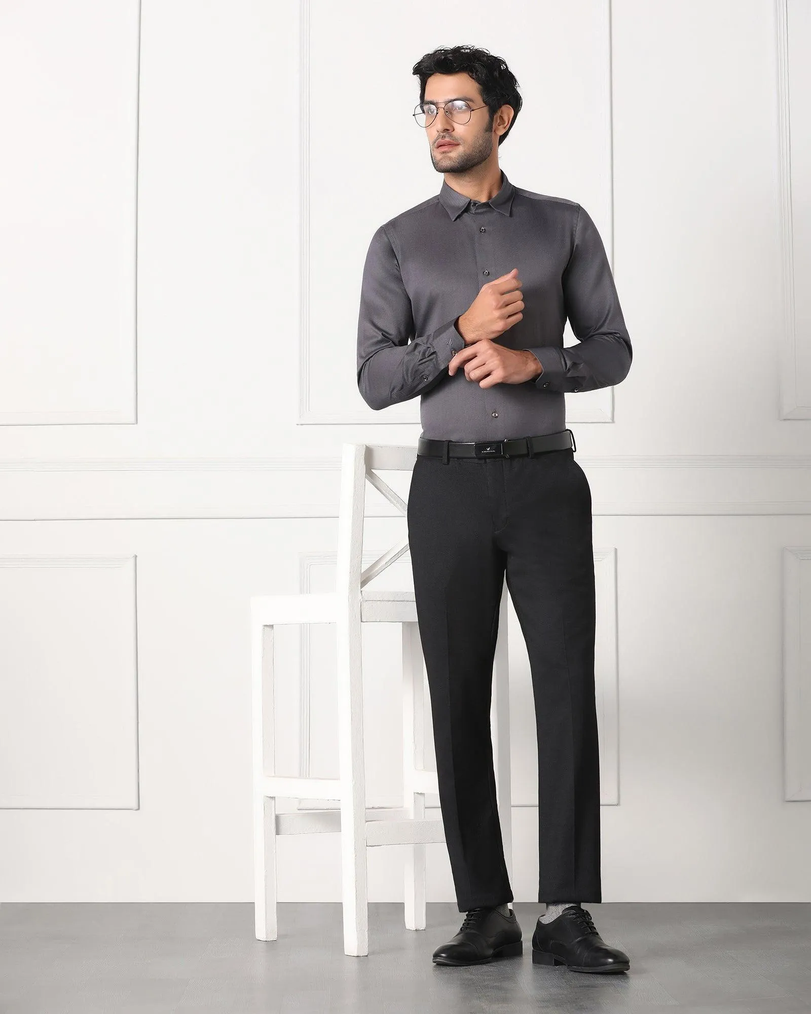 Must Haves Formal Grey Solid Shirt - Silvio