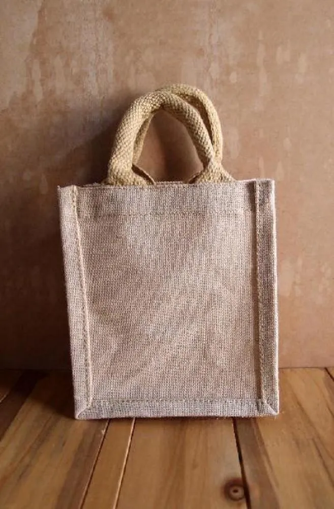 Natural Burlap Gift Tote Bags Party Favor Burlap Totes  TJ906