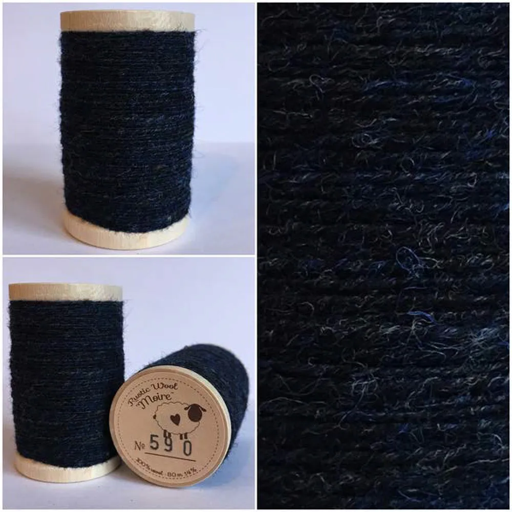 NAVY BLUE Hand Dyed Fat EIGHTH Wool Fabric for Wool Applique and Rug Hooking