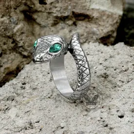 Punk Green-Eyed Snake Stainless Steel Animal Ring