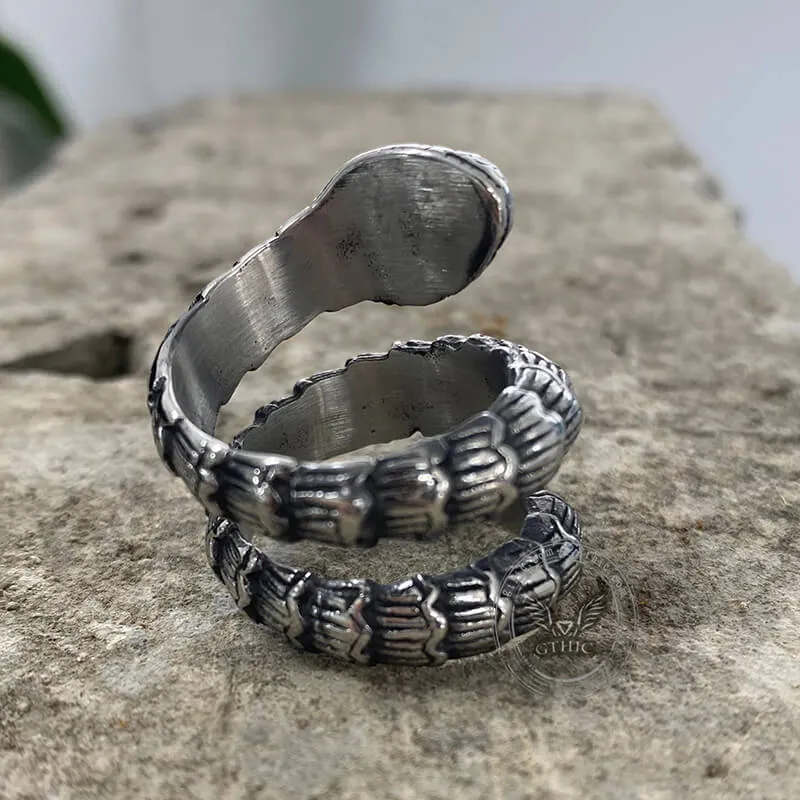 Punk Winding Snake Stainless Steel Animal Ring