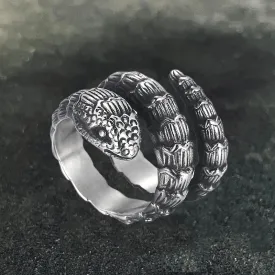 Punk Winding Snake Stainless Steel Animal Ring