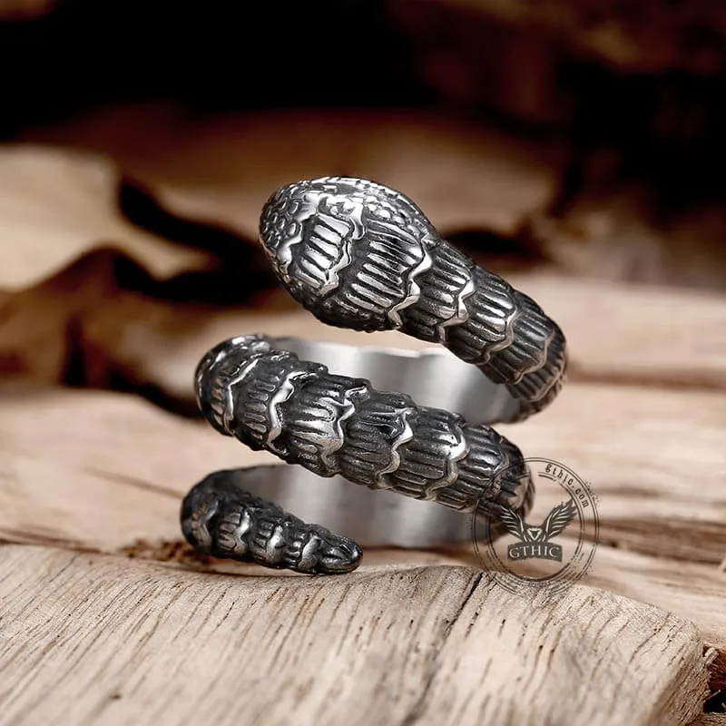 Punk Winding Snake Stainless Steel Animal Ring