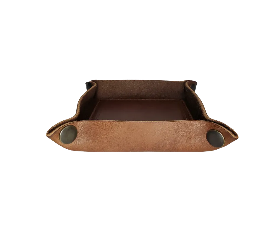 "The Gulch" Leather Travel Valet Tray