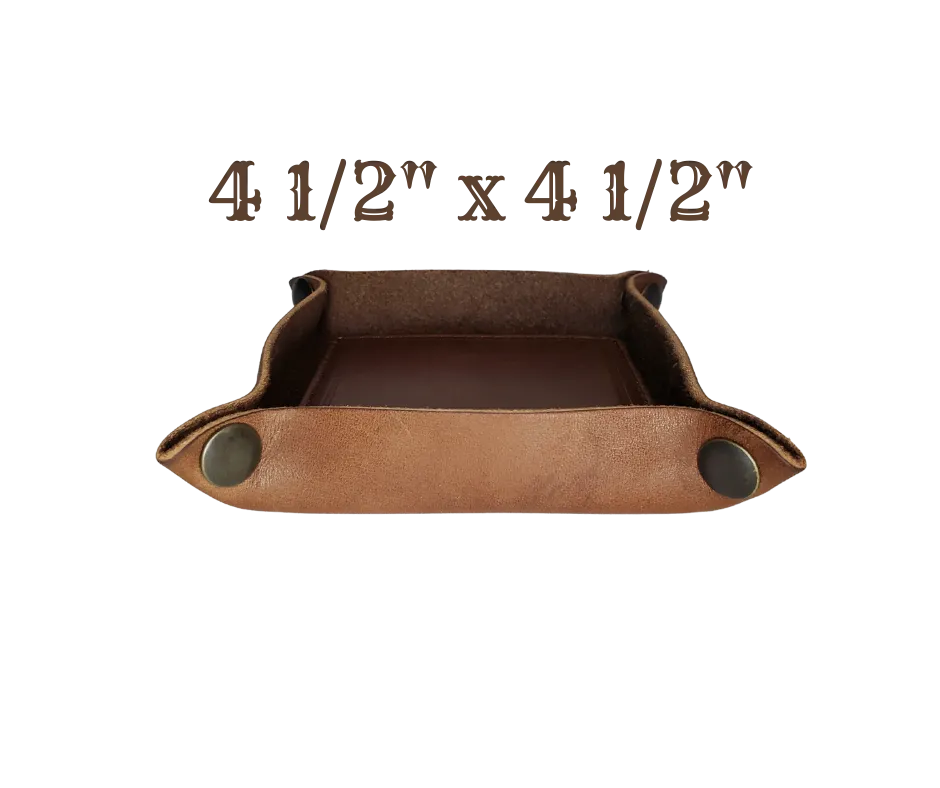 "The Gulch" Leather Travel Valet Tray