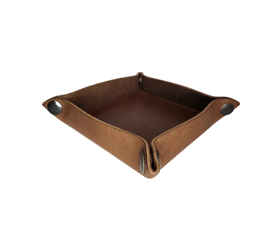 "The Gulch" Leather Travel Valet Tray