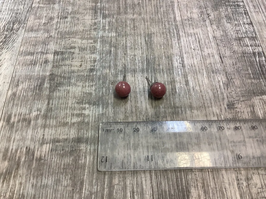 Rhodonite Stud Earrings