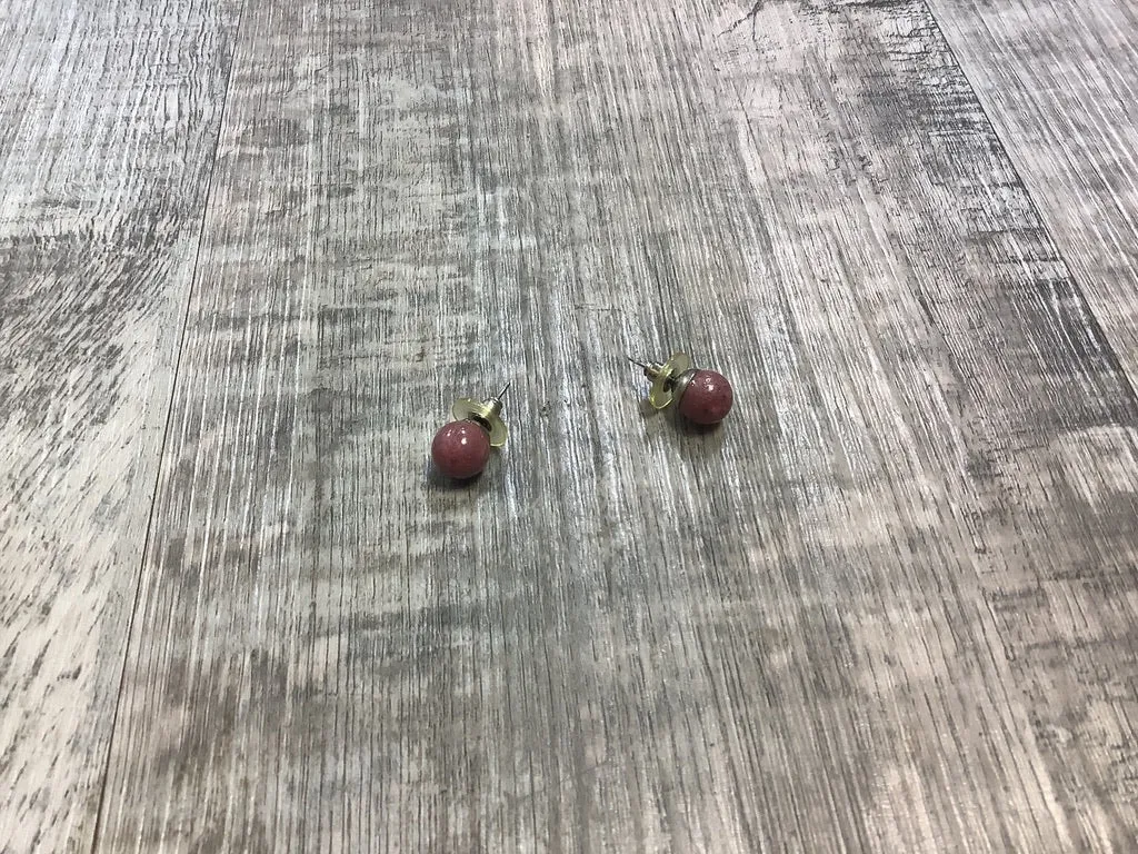 Rhodonite Stud Earrings