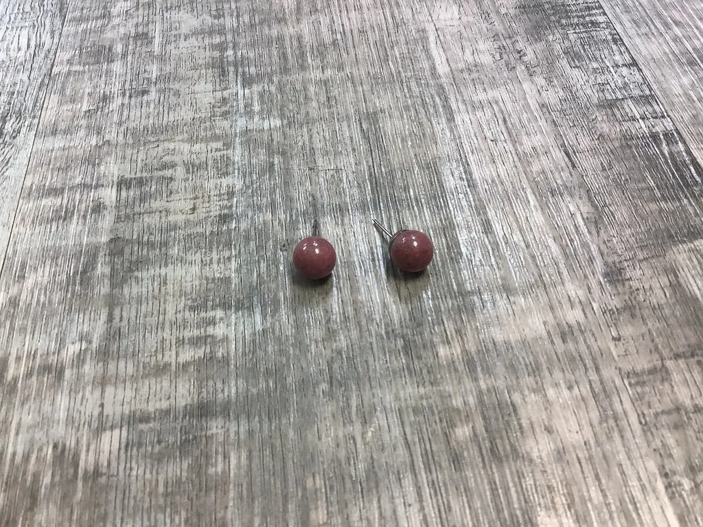 Rhodonite Stud Earrings