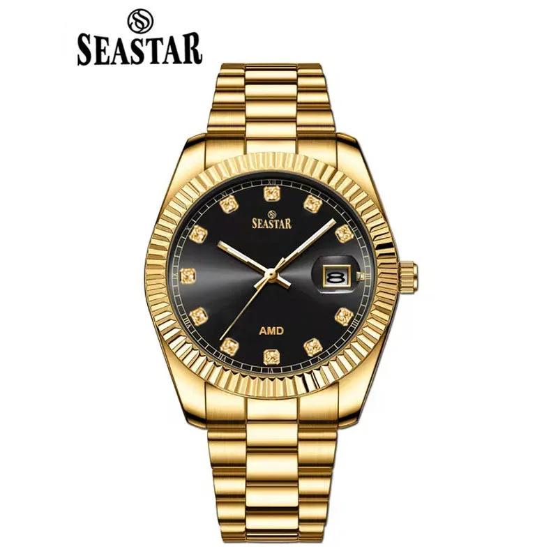 SEASTAR Original Brand Stainless Steel Band Wrist Watch For Couples With Brand (Box & Bag)