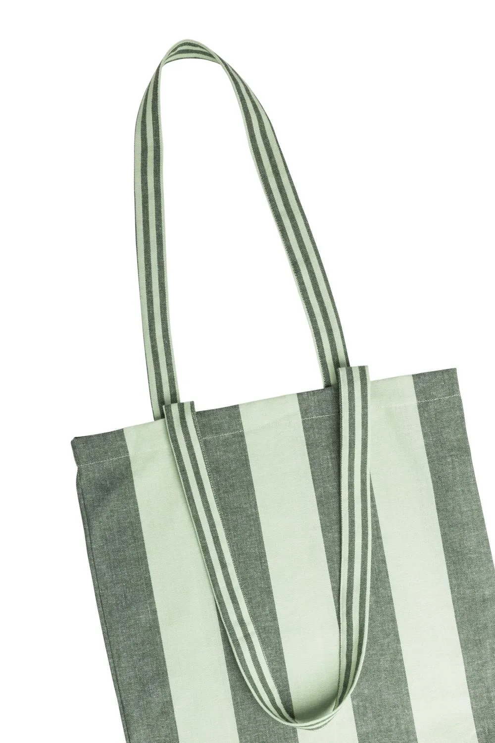 Shopping Bag in Green Stripes