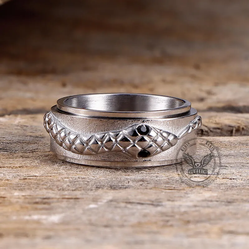 Simple Snake Entwine Stainless Steel Spinner Ring