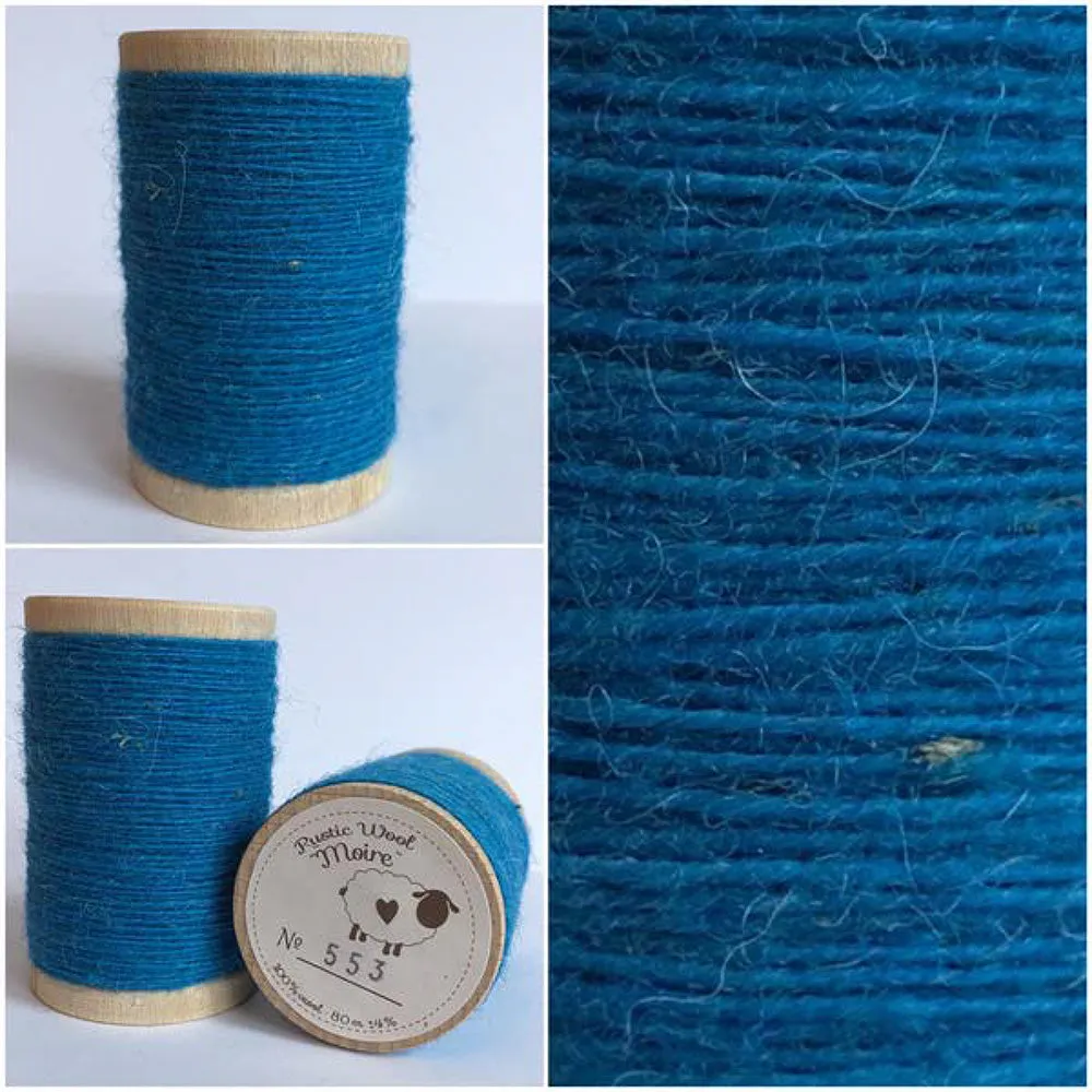 SKY BLUE Hand Dyed Wool Bundle for Wool Applique and Rug Hooking