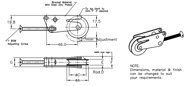 Sliding door roller - suits numerous applications and brands - slimline