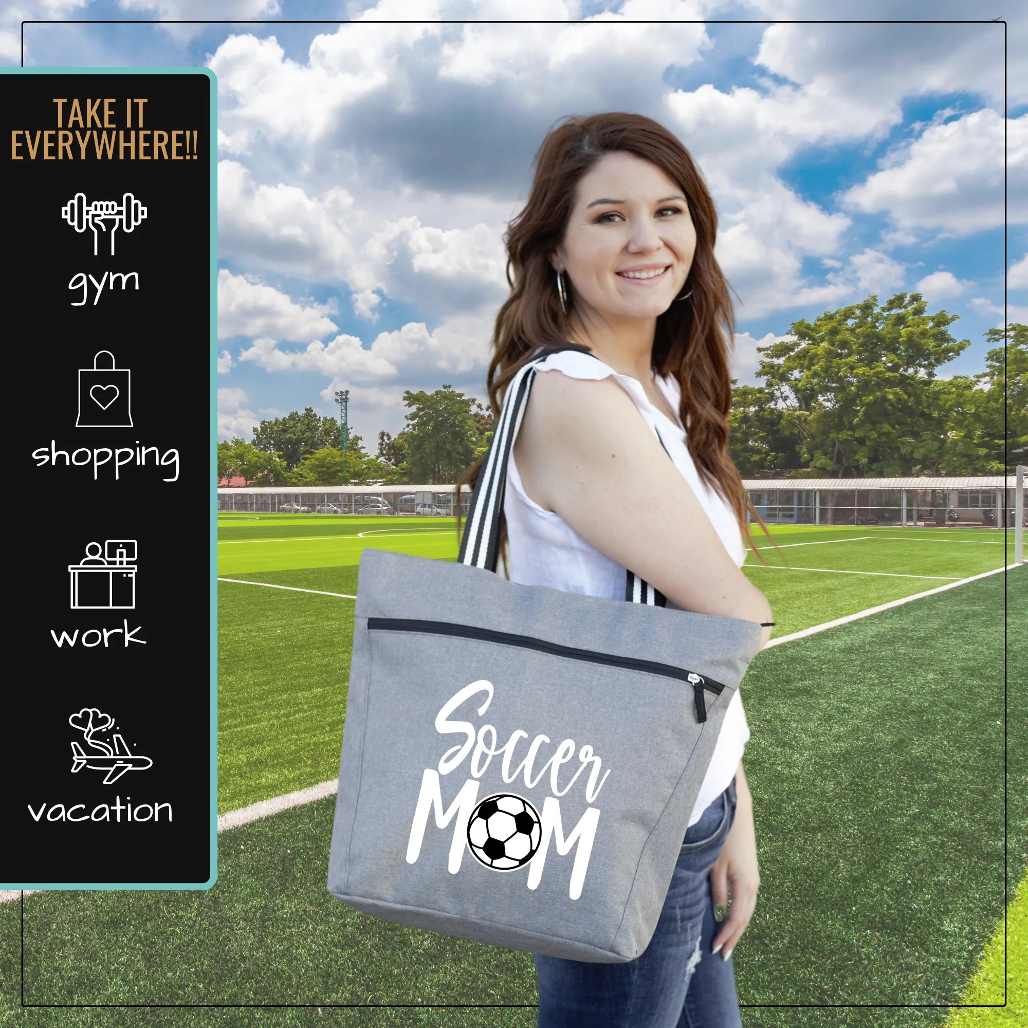 Soccer Mom Lexie Gray Tote Bag for Moms