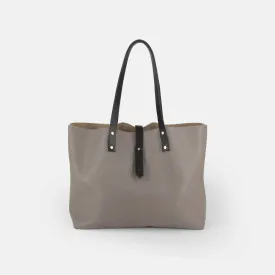 Soft Italian Leather Tote - Grey