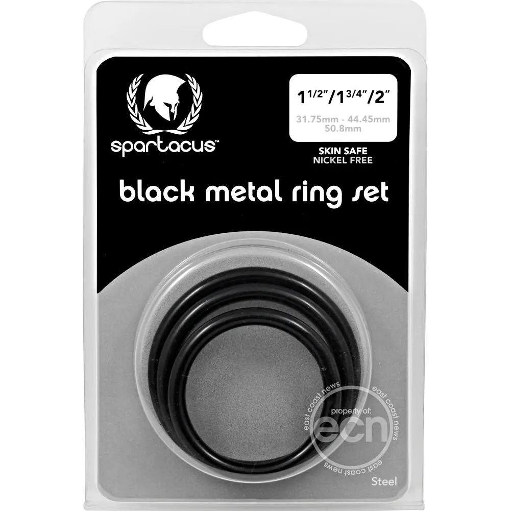 Spartacus ''Black Steel'' Cock Ring -Set