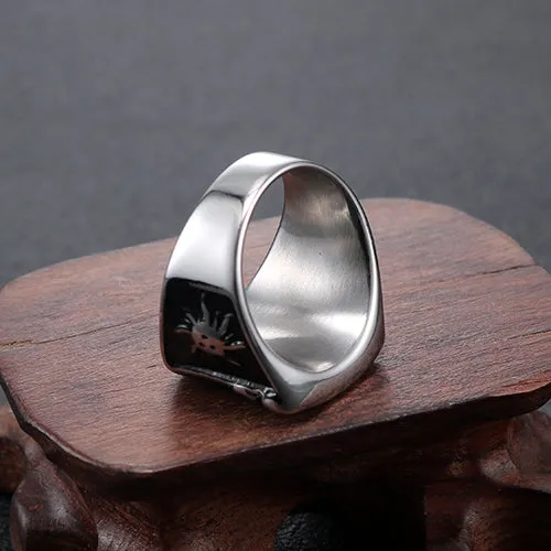 Stylish Retro Stainless Steel Rings for Men - Customizable Titanium Steel Band