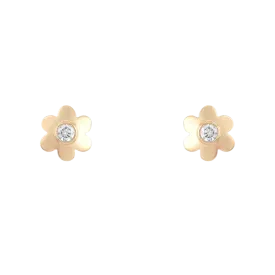 Tiny Diamond Flower Studs