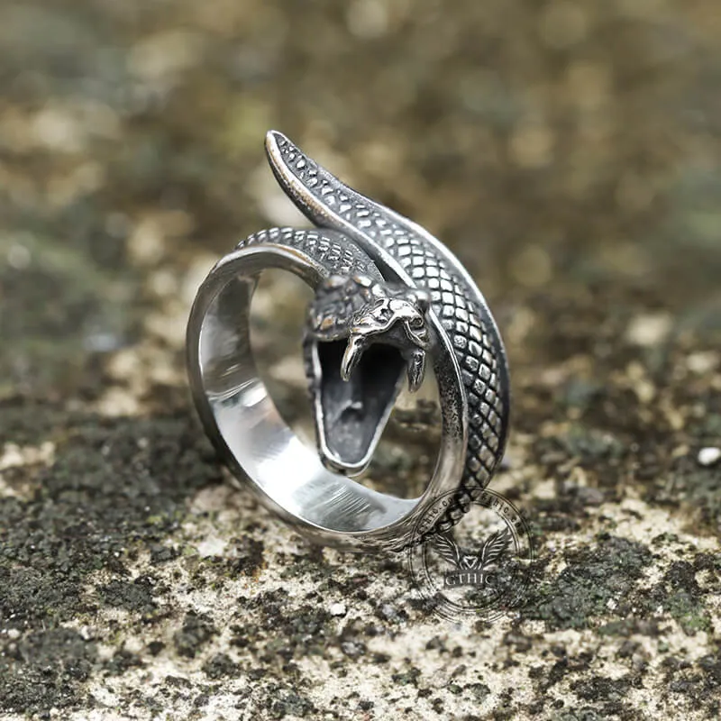 Vintage Cobra Stainless Steel Snake Ring