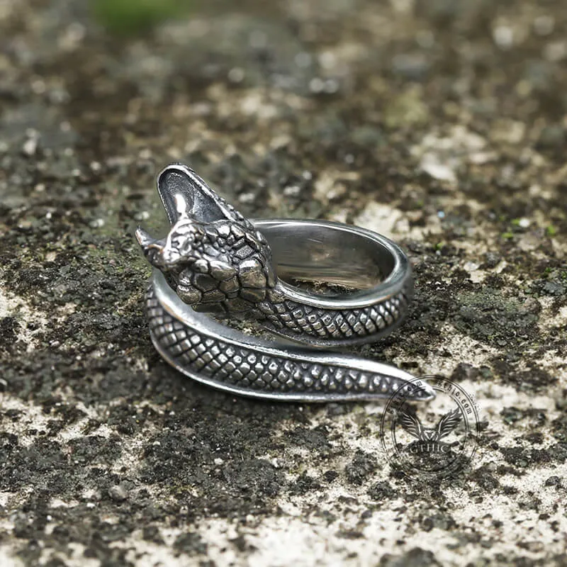 Vintage Cobra Stainless Steel Snake Ring