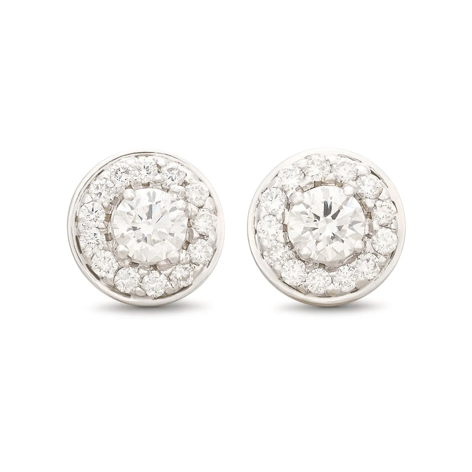 White Gold Diamond Halo Studs