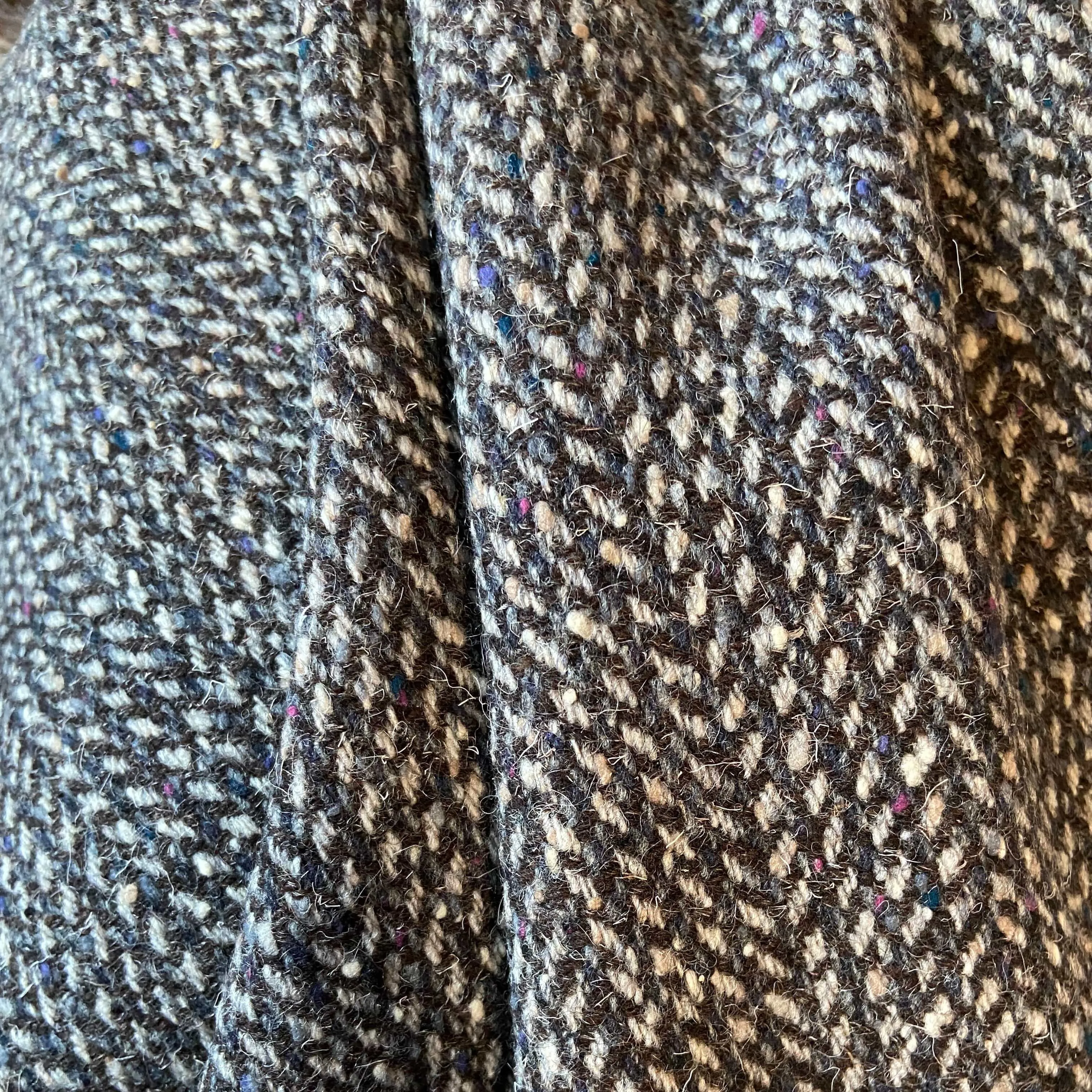 Wool Tweed Coating in Grayish-Brown