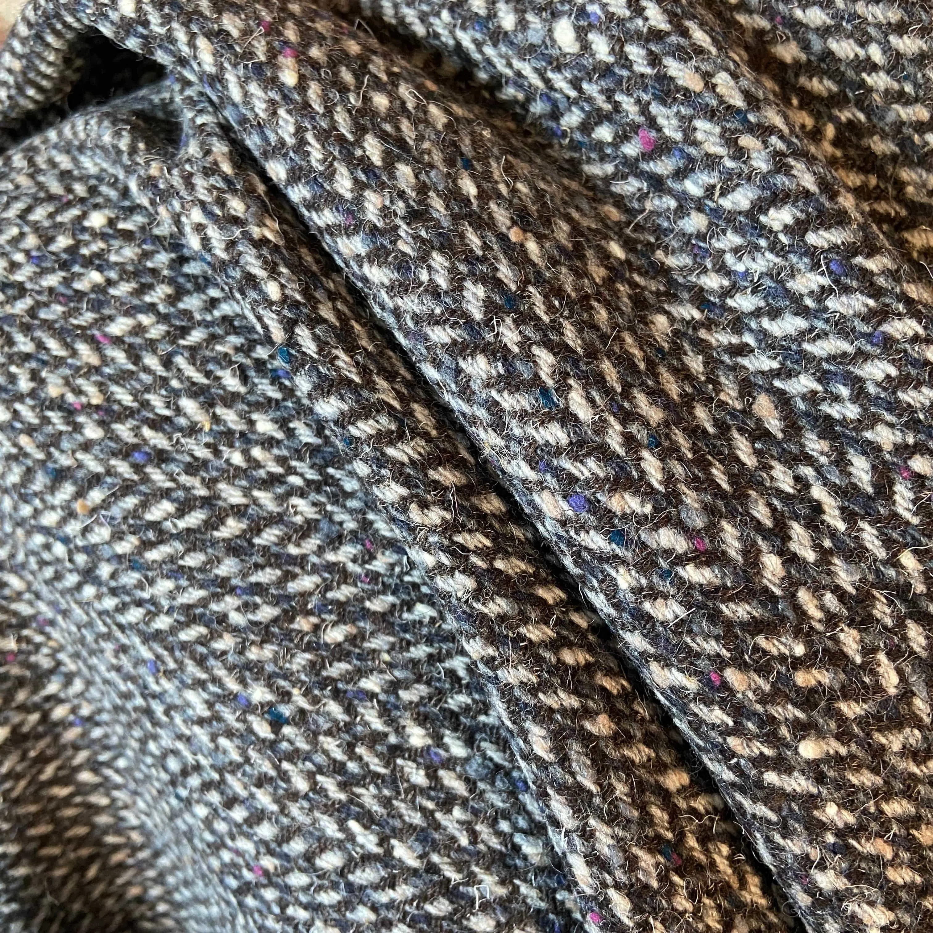 Wool Tweed Coating in Grayish-Brown