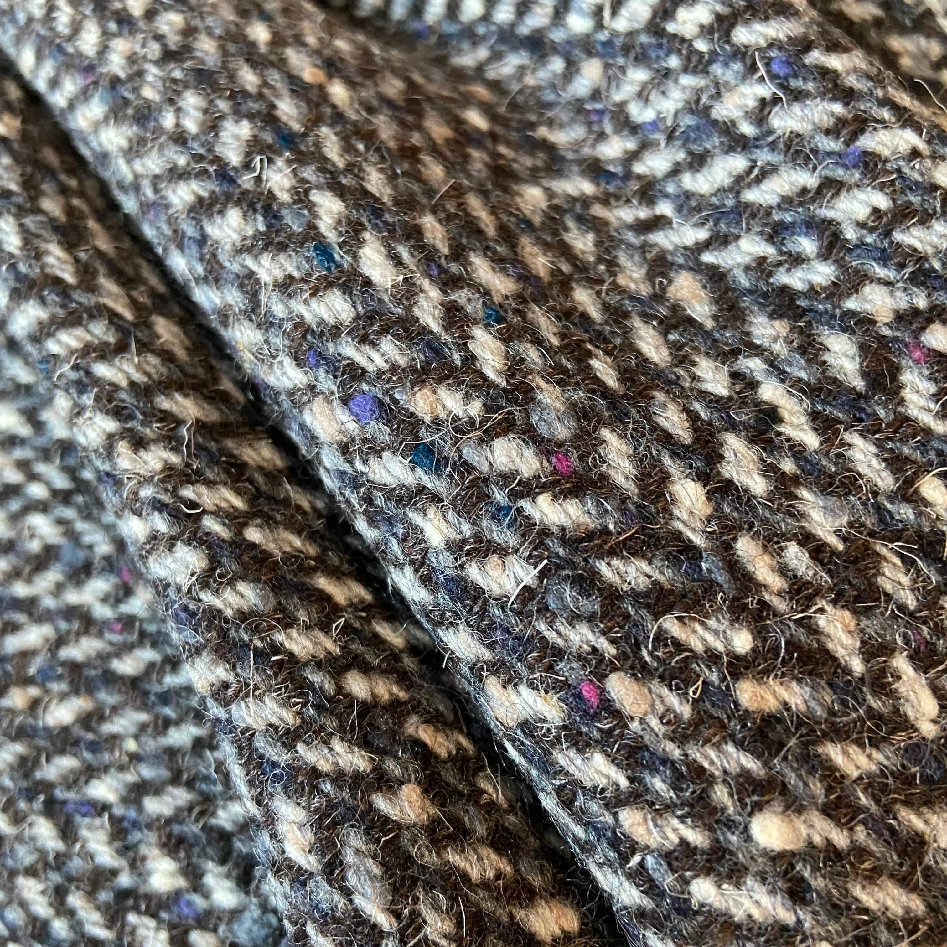 Wool Tweed Coating in Grayish-Brown