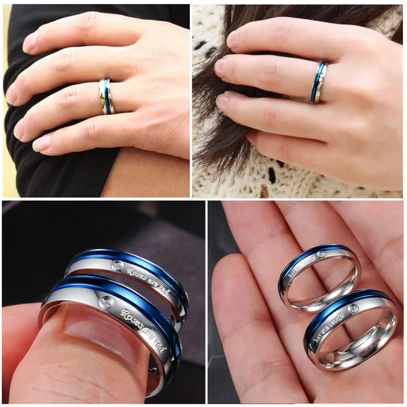 Yellow Chimes Rings for Women and Girls Couple Rings | Valentines Special Proposal Couple Ring For Girls and Boys Finger Ring | Birthday Gift For girls and women Anniversary Gift for Wife (Blue 5)